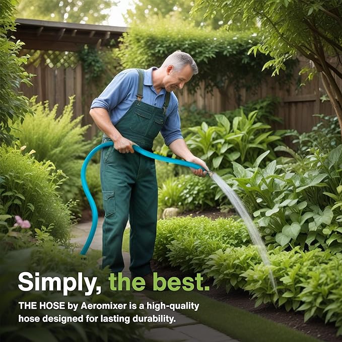 Aeromixer THE HOSE - 3/4 Inch Garden Hose 150 Ft, Kinkless Commercial Garden Hoses, Heavy Duty Industrial Water Hoses for Outdoors, 650 PSI High-Pressure Watering Tool for Farming and Gardening
