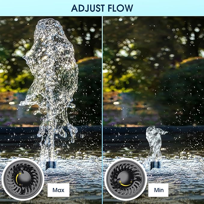 NFESOLAR 880GPH Submersible Pump, 60W Ultra Quiet Submersible Water Pump with Dry Burning Protection 9ft High Lift for Fish Pond, Fountains, Waterfall, Hydroponics, Aquariums KF206