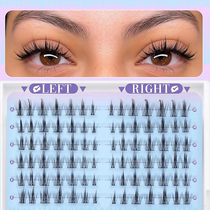 Manga Lash Clusters Natural Eyelash Clusters 8-13mm Anime Cluster Eyelash Extensions Pre-mapped Individual Lashes Wispy Cluster Lashes C Curl Fairy Lashes Clusters DIY Spiky Lash Extension by Yawamica