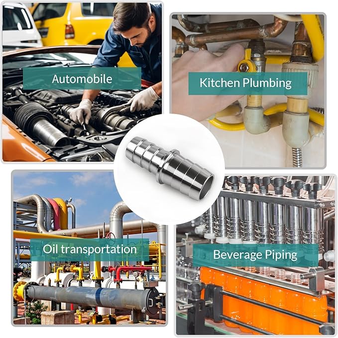 5/8"to 3/4" Hose Barb Splice Coupler Repair Fitting Reducer Adapter Aluminum 2Pcs