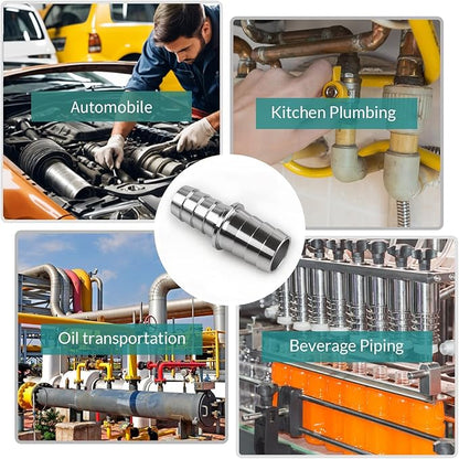 5/8"to 3/4" Hose Barb Splice Coupler Repair Fitting Reducer Adapter Aluminum 2Pcs