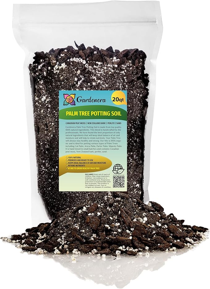 GARDENERA Palm Tree Potting Mix - The Ultimate Soil for Strong and Healthy Palms - Top Choice for Palm Tree Growers ? [20 Quart Bag]