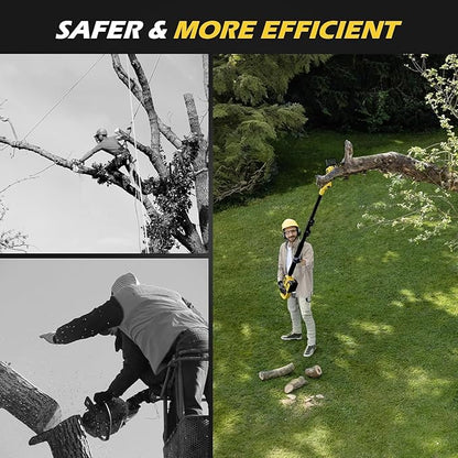 Cordless Pole Saw & Mini Chainsaw 2-IN-1, 21V 3Ah Battery Powered 6 Inch Brushless Electric Rotatable Pole Saw, 15-Foot Max Reach & Multi-Angle for Tree Branches Pruning, Wood Cutting