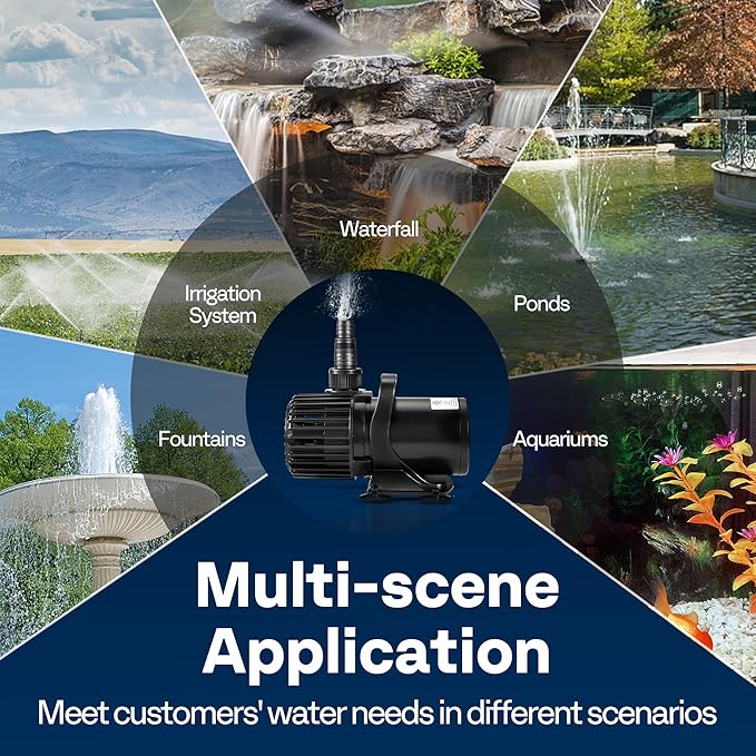 VIVOHOME Electric 220W 4500GPH Submersible Water Pump for Koi Pond Pool Waterfall Fountains Fish Tank and Aquarium