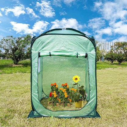 Porayhut Pop Up Greenhouse Tent,Portable X-Large Walk-in Flower House ,Indoor Outdoor Gardening Plant Sunshine Room with PE Mesh Cloth Cover for Protecting Plant from Cold Frost & Birds
