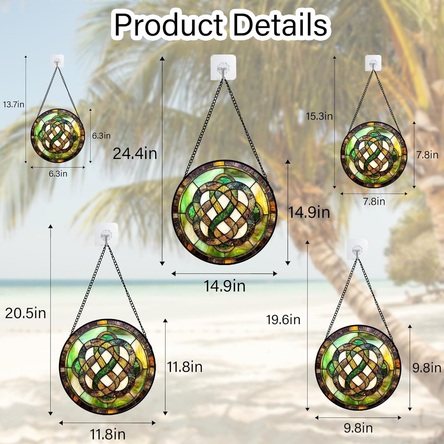 Stained Glass Window Hanging, Tiffany Abstract Totem Sun Catchers Colorful Glass Panel Bless Suncatcher Decor for Birthday for Women, Men, Wife, Aunt, and Mom14.9x14.9 in