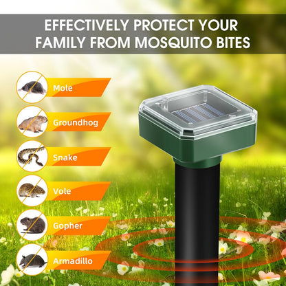 Mole Repellent Solar Powered, 8 Pack Gopher Repellent Ultrasonic Mole Stakes Spike Deterrent for Yard, Solar Rodent Repeller Outdoor,Get Rid of Vole Groundhog Chipmunk Snake Rodent Lawns Gardens Farms