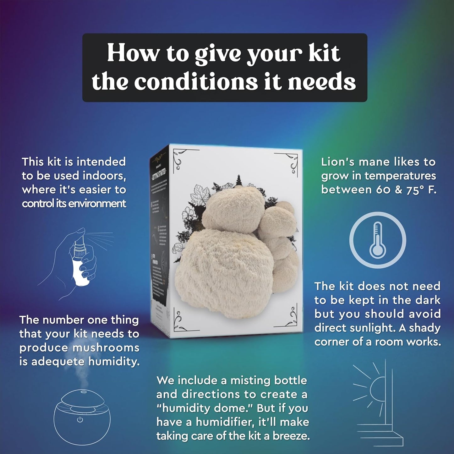 Lion's Mane Mushroom Grow Kit | USDA Certified Organic | Grow Your Own Delicious Gourmet Mushrooms at Home