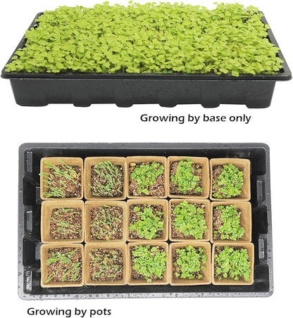 Seed Starter Kit with 100 Peat Pots for Seedlings Seed Starter Tray, Including 100 Square Biodegradable Seed Starter Pods, 5 Plastic Growing Trays with Water Strainer& 20 Plant Labels