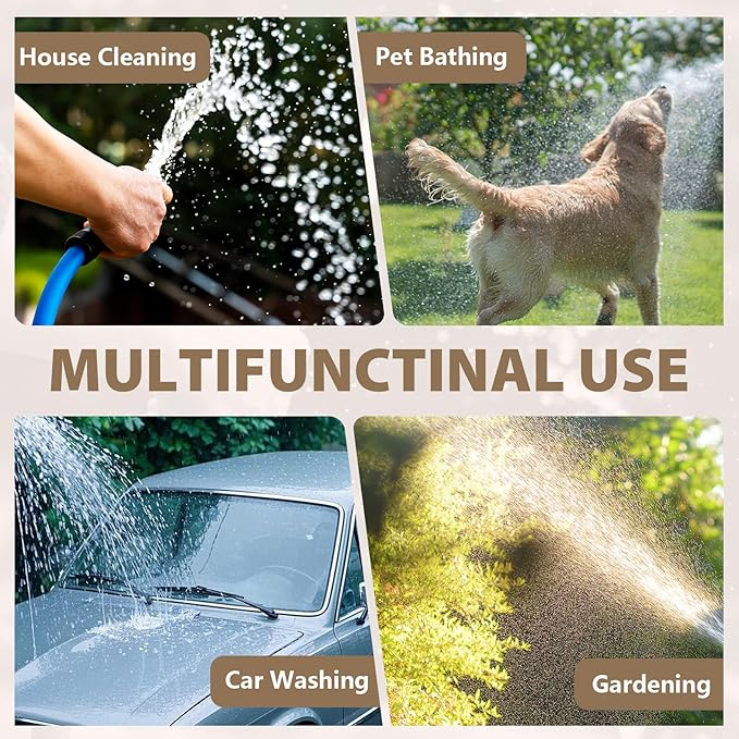 5/8" Female to Female Hot/Cold Water Leader Hose 5ft, -50℉ to 190℉ Flexible,Burst 600 Psi 3/4" Brass Fittings with Swivel Grip Handle for Outdoor,Yard, Farm, Blue