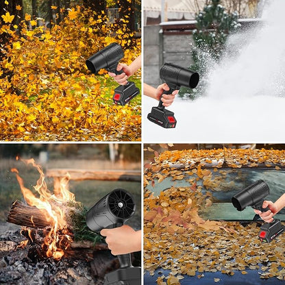 Leaf Blower Cordless with Battery, Turbo Jet Leaf Blower, 21V*2 Pcs Batteries Electric Blower for Patio Cleaning, Lawn Care, Blowing Leaves and Dust