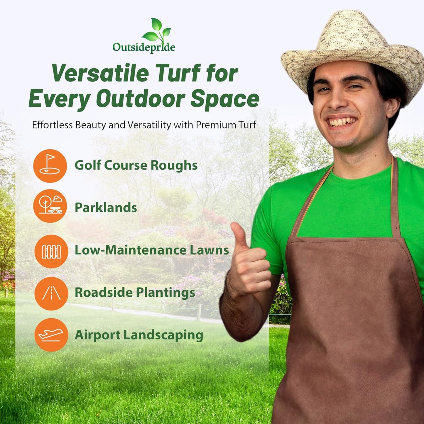 Outsidepride Perennial Buffalo Grass Seed - 5 lbs Heat & Drought Tolerant, Low Maintenance, Warm Season Dense Turf Grass Seed for Lawn, Xeriscape Landscaping, & Roadside Planting