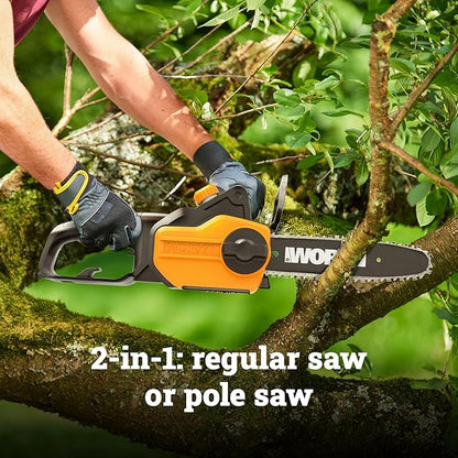 WORX Pole Saw, 8 Amp 10" Electric Pole Saw, Up to 10 ft., 28 ft/s chain speed