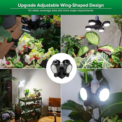 SANSI Grow Lights for Indoor Plants, Full Spectrum with Remote Control, Dimmable, Auto On Off 4 8 12 Hrs Timer, 40W (400 Watt Equiv) Plant Light with Optical Lens for Indoor Greenhouse, E26 Base