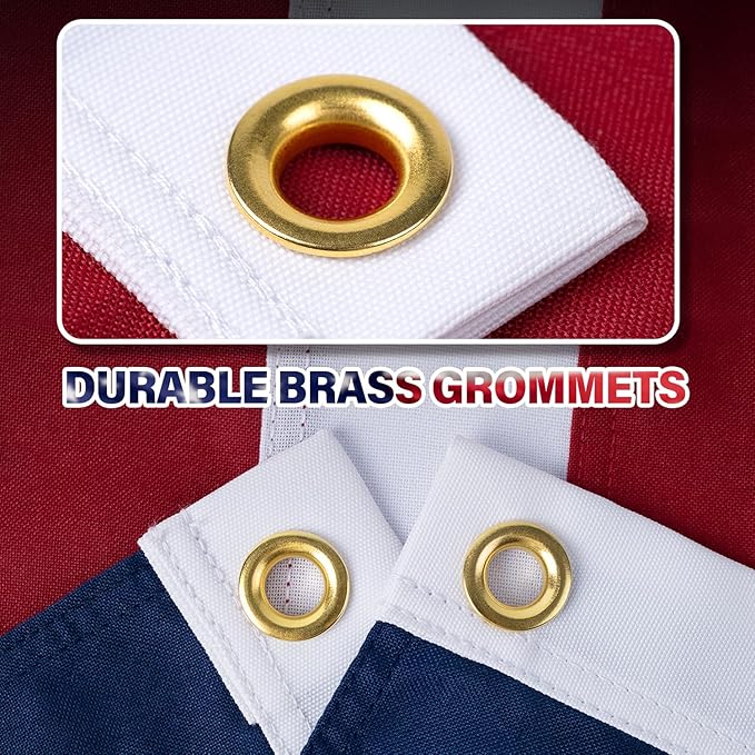American Flag 2x3 FT TearProof Series, Heavy Duty Tough Spun Polyester USA Flags High Wind for Outside Outdoor with Durable Embroidered Stars Sewn Stripes Brass Grommets