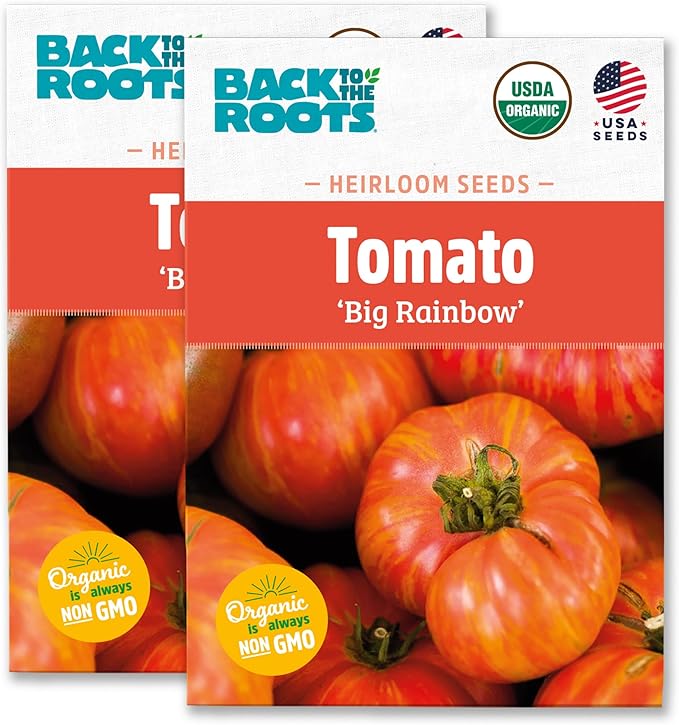 Back to The Roots 100% Organic Heirloom Seeds - Rainbow Tomato Value Pack (200mg Total)