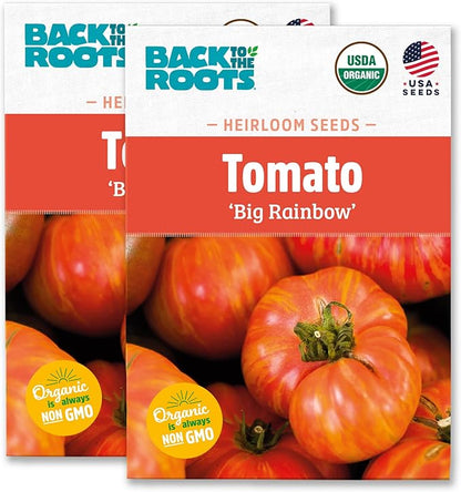 Back to The Roots 100% Organic Heirloom Seeds - Rainbow Tomato Value Pack (200mg Total)