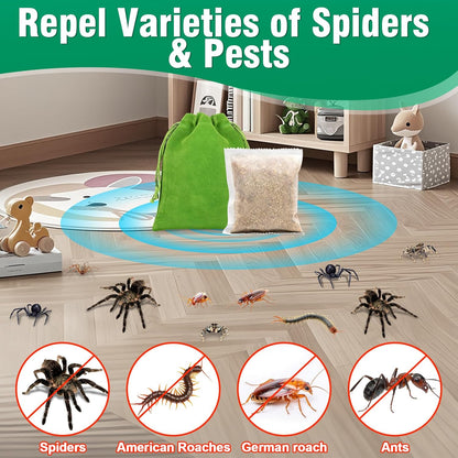 Spider Repellent for Indoor, 15 PCS Natural Spider Deterrent Pouches Peppermint Oil Spiders Roach Ant Away, Pest Control Spider Repellant Solution for House Garage Patio Attic, Family & Pet Safe