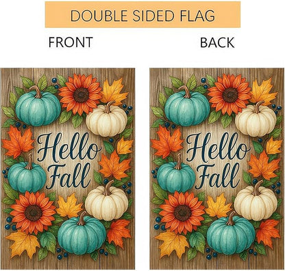 Garden Flags 12x18 Inch Halloween Garden Flag Double-Sided Pumpkin Sunflower Fall Decorations Outdoor Yard Sign Trick or Treat Porch Lawn Decor Autumn Seasonal Banner