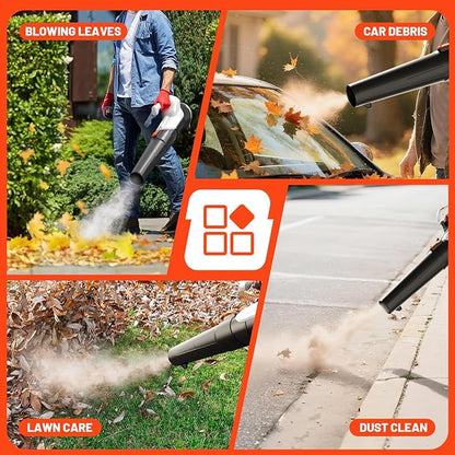 Litheli 20V Cordless Leaf Blower Battery Powered Leaf Blower, 2.0 Ah Battery Lightweight 2 Speed Axial Electric Blowers for Lawn Care, Patio, Snow, Dust, Blowing Leaves