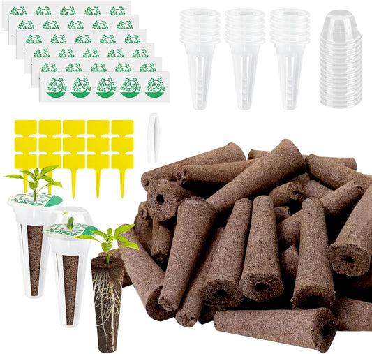 106 pcs Seed Pod Kit for Aerogarden,Grow Anything Kit for Indoor Hydroponics with 30 Grow Sponges,30 Pod Labels,15 Grow Baskets,15 Grow Domes,15 Tags,1 Tweezer.