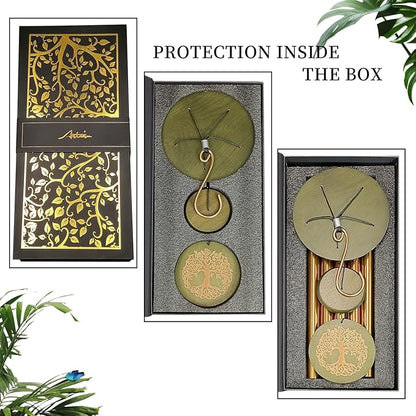 Gifts for Mom & Grandma - Outdoor Wind Chimes with Engraved Tree of Life, Large Patio Hanging Decor for Garden, Yard, Christmas, Anniversary Celebrations