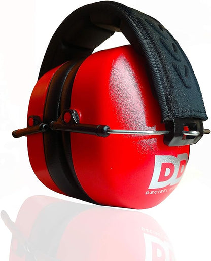 DECIBEL DEFENSE Professional Safety Ear Muffs 37dB NRR - The HIGHEST Rated & MOST COMFORTABLE Ear Protection for Shooting & Industrial Use - PROFESSIONAL HEARING PROTECTION (SAFETY RED)