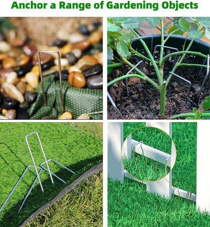 6 Inch 150 Pcs Hot-dip Galvanized U-Shaped Garden Stakes, Landscape Staples, Ground Stakes, for Decoration Weed Barrier Fabric, Irrigation Tubing, Holding Fence, Tarpaulin (150, 6 INCH)