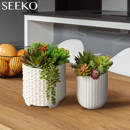 SEEKO Succulents Artificial Plants (28 Pack) - Artificial Succulents Unpotted - Premium Faux Plants - Fake Succulent for Craft - Small Plastic Assortment for Party, Cake, Garden, Home & Outdoor Decor