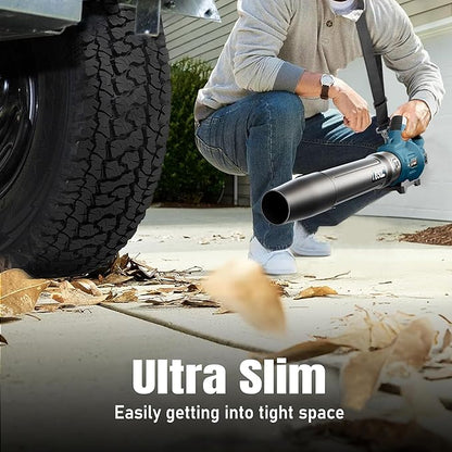 GEVEELIFE Leaf Blower Cordless, 650CFM & 3 Speed Levels, Electric Cordless Leaf Blower with 2 * 5.0Ah Battery Powered, Blowers for Lawn Care, Yard, Blowing Leaves, Dust, Snow