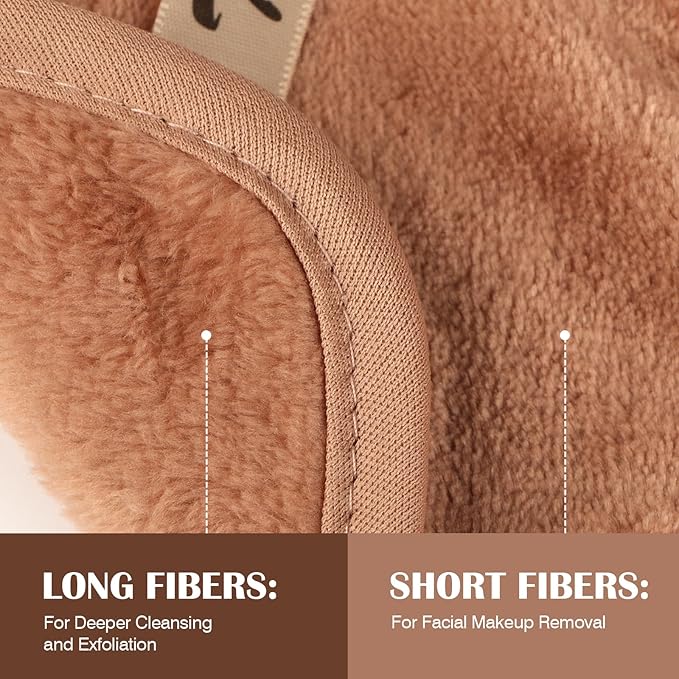 Orighty Makeup Remover Cloths 7-Day Set, Premium & Reusable Makeup Remover Pads, Erase Make-up With Just Water, Make-up Set For Eyes, Lips, Foundation and more, Ideal Choice For Women (Neutrals)