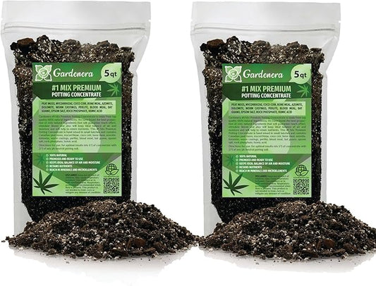 Gardenera Premium JUST-ADD-Water Potting Soil Mix - Optimal Nutrient-Rich Blend for Thriving and HIGH-Yield Herbal Plants - 10 Quart