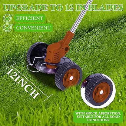 Weed Wacker Cordless Adjustable Weed Eaters 3 in 1 Electric String Trimmer Lawn with Two Battery with Charger Comes with Multiple Blades for Yard,Green,Garden(Coffee)