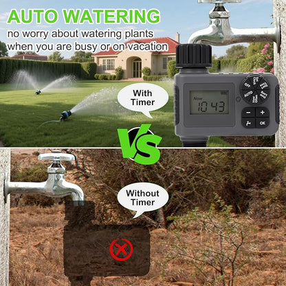 Sprinkler Timers, Water Timer, Programmable Garden Hose Timer with Rain Delay, Manual& Automatic Watering System, Waterproof Digital Irrigation Controller for Yard, Lawn, Pool, 1 Outlet