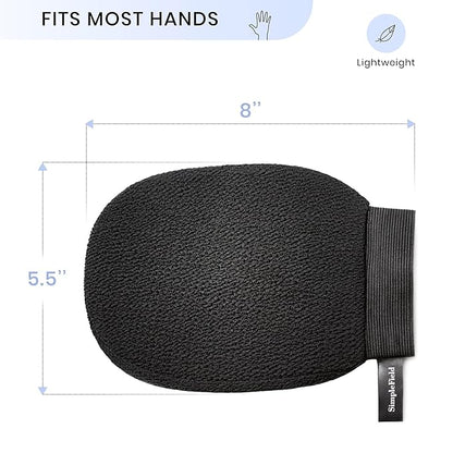 Korean Exfoliating Mitt for Remove Dead Skin. 2 Pack 100% Viscose Kessa Deep Exfoliating Gloves for Body Scrub, Keratosis Pilaris and Self Tanning Removal. Easily Smooth Skin Surface.