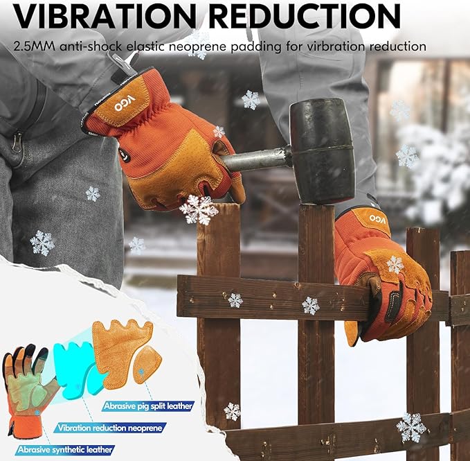 Vgo... 1-Pair Gardening Gloves Men, Safety Work Gloves, Puncture-proof, Thornproof, Touchscreen (SL7475)