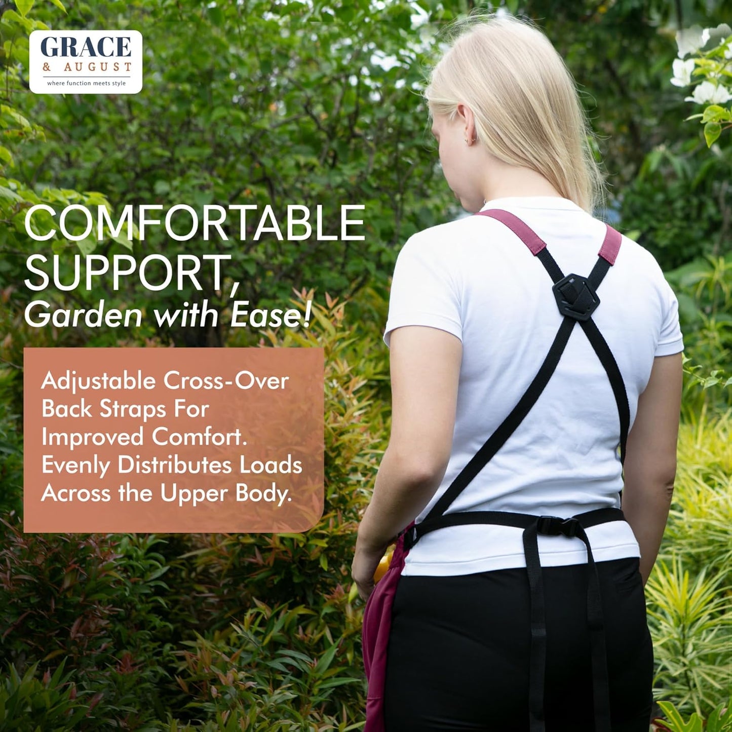 Gardening Apron with Pockets for Women & Men - Garden Apron 7 Pockets & Internal Drawstring Bag - Great Gift