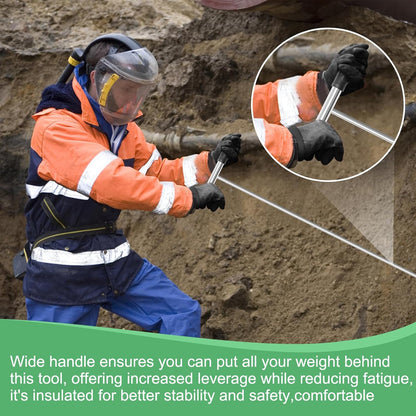 Soil Probe Rod with Gloves, COITEK 32"-48" Stainless Steel Tank Probe Rod, Adjustable Ground Rod Tool with Heavy Duty T-Handle for Locating Tank Underground Pipe Gravel Rodent Runs