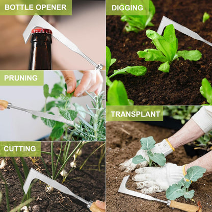 HARFINGTON Hand Weeder 13 x 7.7 Stainless Steel - Garden Trowel with Ergonomic Handle