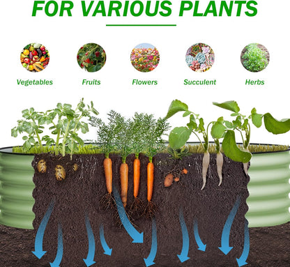 BPS 6-in-1 Metal Raised Garden Bed, 5.5x4 FT Galvanized Planter Raised Beds for Vegetables, Flowers 17'' Extra Tall