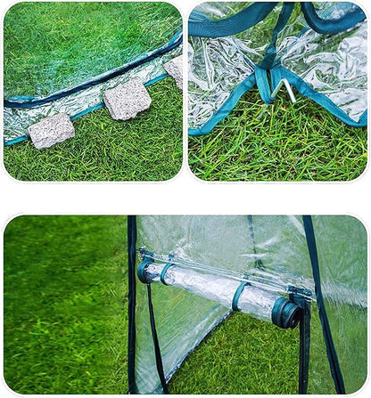 porayhut Pop Up Greenhouse Cover ,Pack of 2 Pcs,Flower House Mini Gardening Plant Flower Sunshine Room Room,Backyard PVC Greenhouse Cover for Cold Frost Protector Gardening Plants