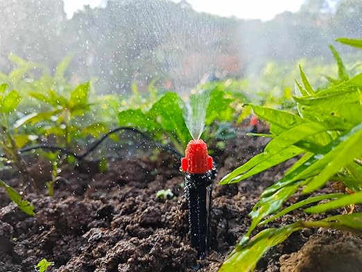 Adjustable Drip Irrigation Spray Emitters: Mist Stream Drip Emitter with Lock Barbed for 1/4 inch Tubing Drip Irrigation Parts for Garden Watering System (30PK)