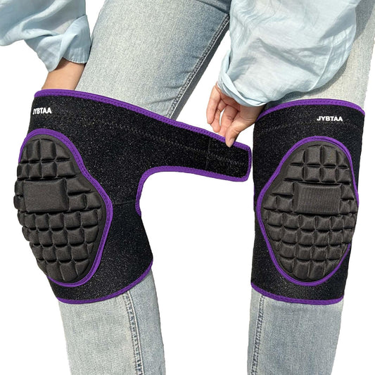 Men Women Knee Pads for Cleaning, Soft Flooring Kneepads for Garden Yard Construction Work, Comfortable Kneeling Pad for Floor Carpet Installers Mechanic, Gardener's Knee Protectors for Adult, Purple M (1 Pair)