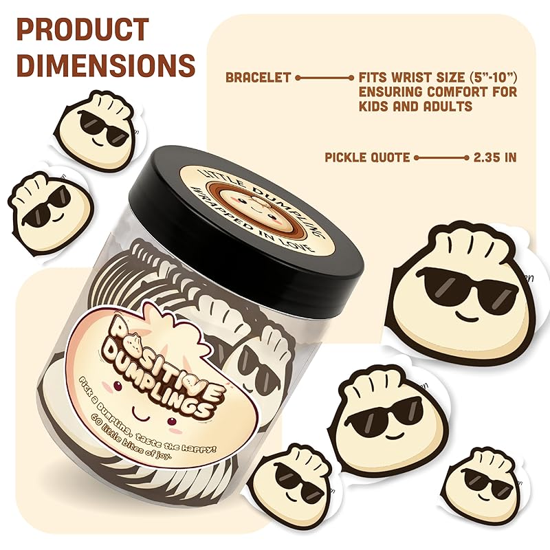 Positive Dumpling Jar with 60 Daily Affirmation Cards, Emotional Support Dumplings, Dumpling Gifts, Dumpling Gifts For Women