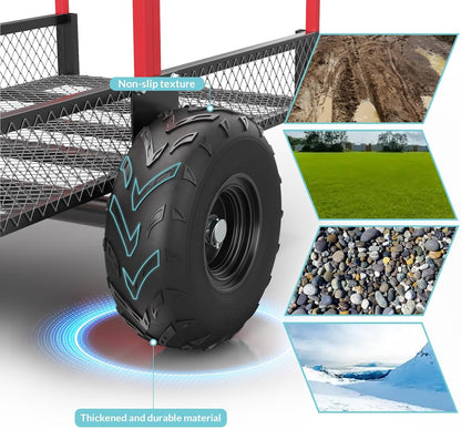 GAOMON Heavy Duty Utility Cart Cargo Trailer, 1700 Lbs 15 Cubic Feet, Yard Utility Trailer with Removable Sides and Handle, Garden Dump Cart for Hauling Behind Lawn & Garden Tractors