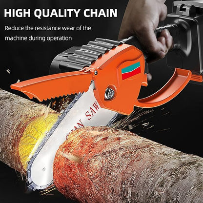 [4 Pieces] Mini Chainsaw Chain Fit 6 Inch Chainsaw Replacement for Wood Branch Cutting (37E Drive Links, 1/4"LP Pitch .043" Gauge, Bar length 6", Chain Length 9.4")