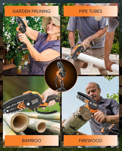 Saker Mini Chainsaw,2025 New Upgrade Portable Electric Chainsaws Cordless,Small Handheld Chain Saw Pruning Shears Chain Saws for Tree Branches,Courtyard and Garden