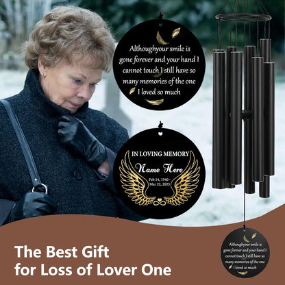 Personalized 36" Memorial Wind Chimes, Bereavement Gift to Honor a Loved One's Remembrance, Sympathy Gift for Loss of Mother Father Husband, for Outdoor Garden
