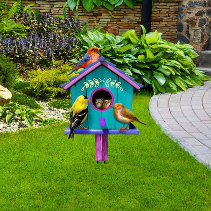 Briarwood Lane Colorful Birdhouse Metal Art