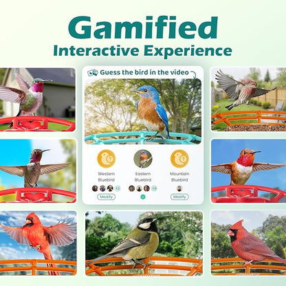 Bird Feeder with Camera, Smart Bird House with Cam for Outside, 2K HD Auto Record Video, AI Identification & Instant Alerts, Solar Powered, Bird Watching Gifts for Family and Birdlovers